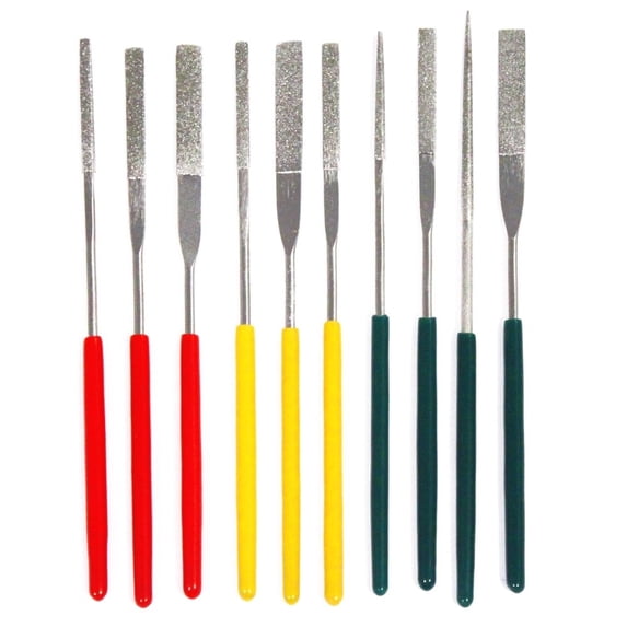 Professional Quality Tapered Diamond File Assorted Grits 10 Piece Set