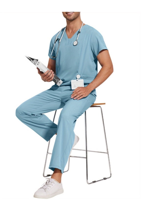 Professional Quick-dry Hospital Nurse Suit V-neck Separable Beauty Salon Workwear Premium Elastic Surgical Uniform for Medical