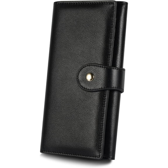 Professional RFID Blocking Wallet for Women - Genuine Leather Work Purse with Phone Pocket, Large Capacity Organizer for Credit Cards, ID, Cash & Office Essentials