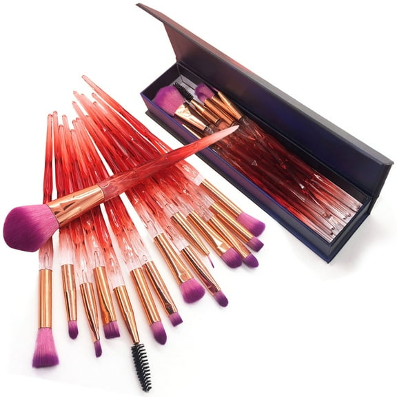 Professional Rainbow Makeup Brushes 15-Piece with box