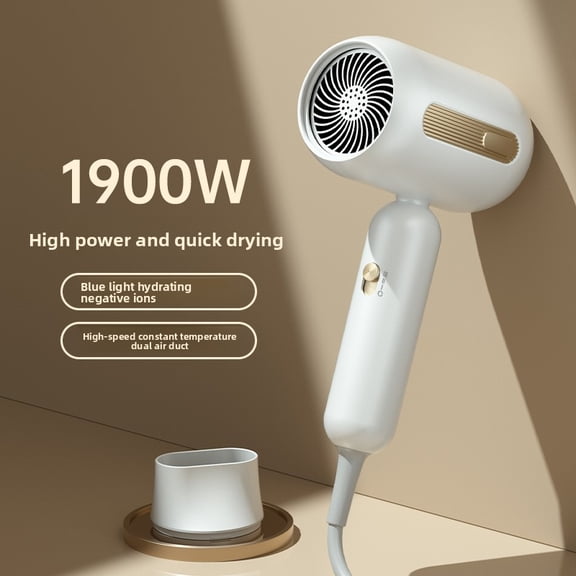 Professional Rapid-Dry Hair Dryer for Frizz Control - 1900W Ionic Blow Dryer with ALCI Safety Plug, Heat Protection Tech for Damaged Hair, Champagne Gold