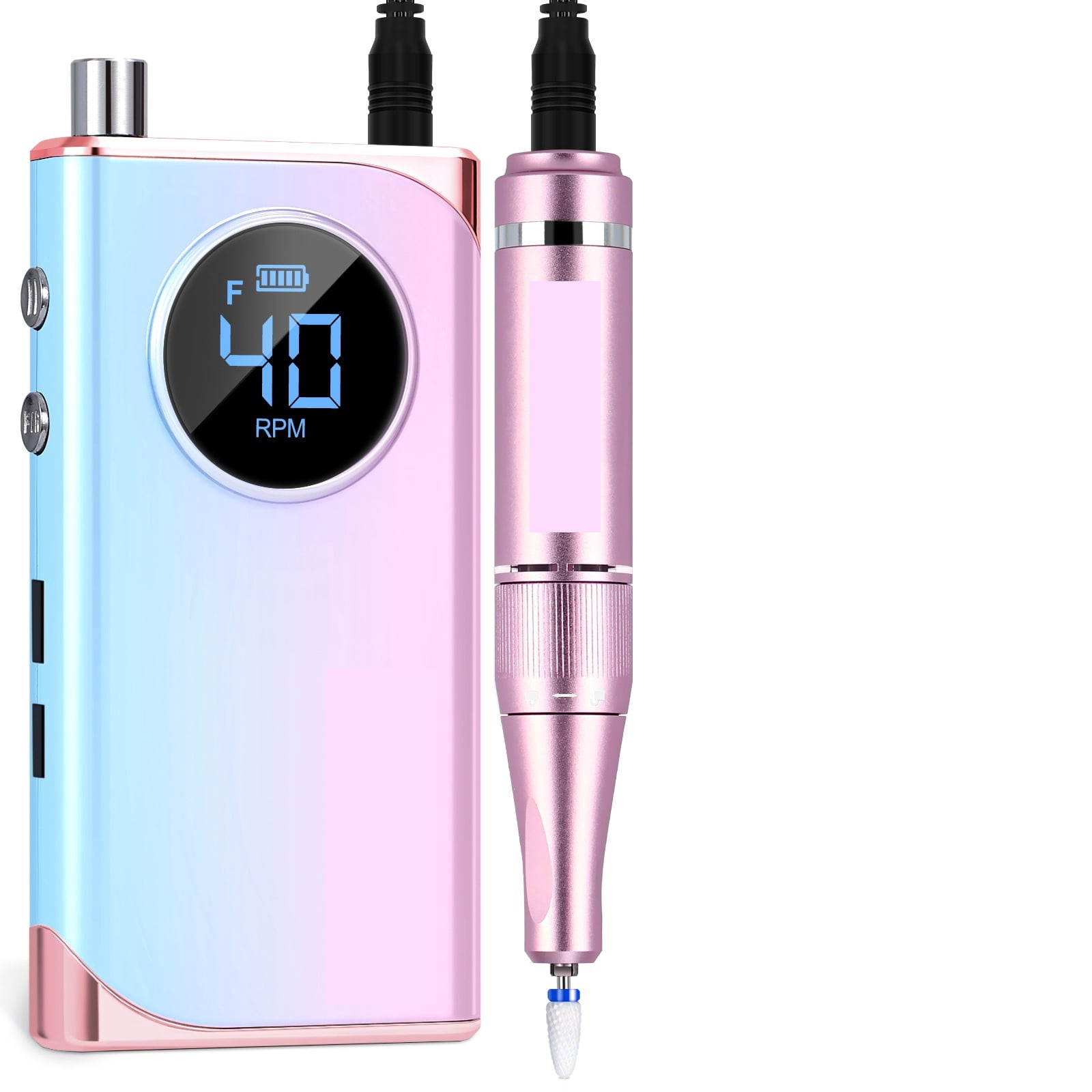 Professional Rechargeable 40000RPM Electric Nail Drill Machine with 12 Drill Bits Nail File for Acrylic Nails Removing