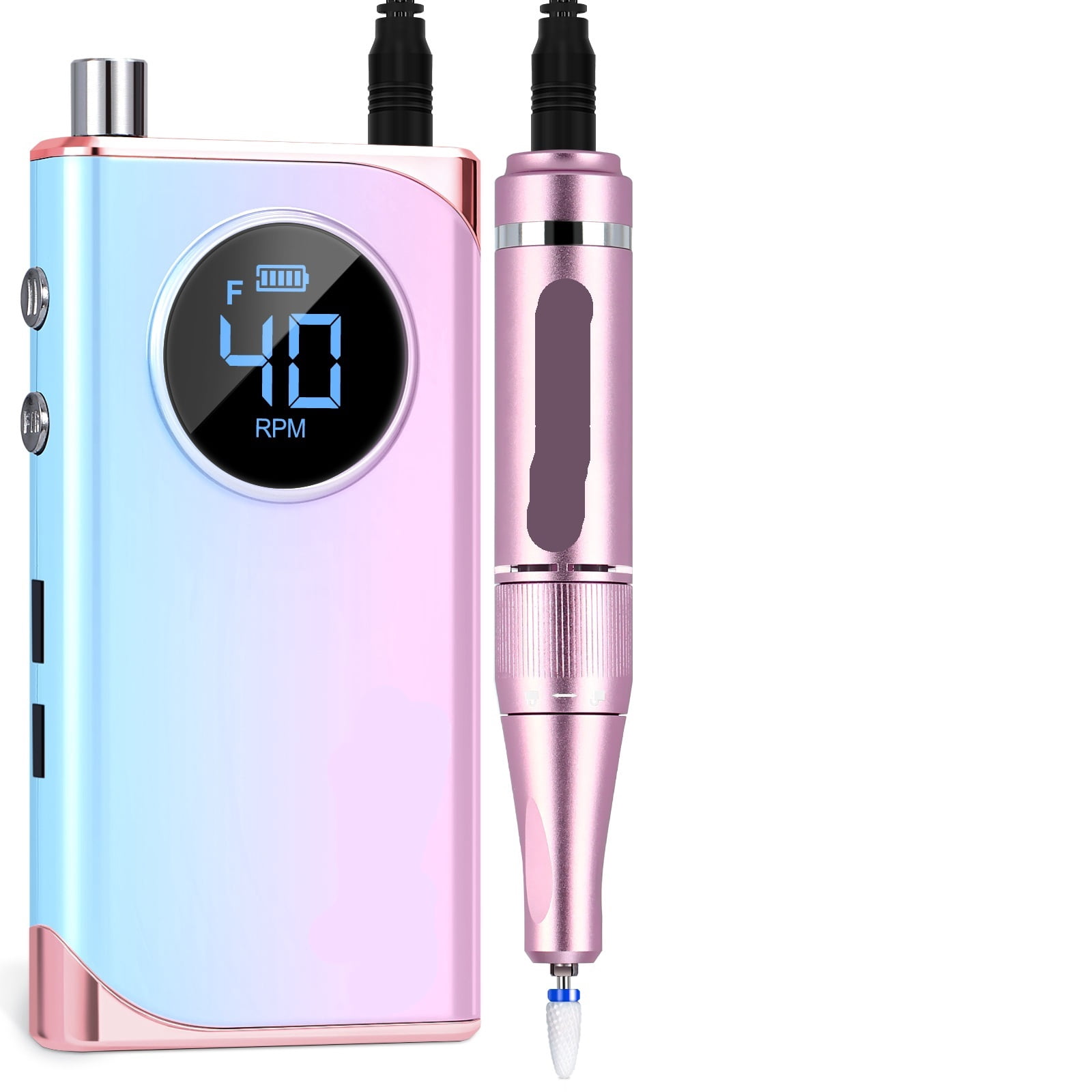 Professional Rechargeable 40000RPM Electric Nail Drill Machine with 12 Drill Bits Nail File for Acrylic Nails Removing