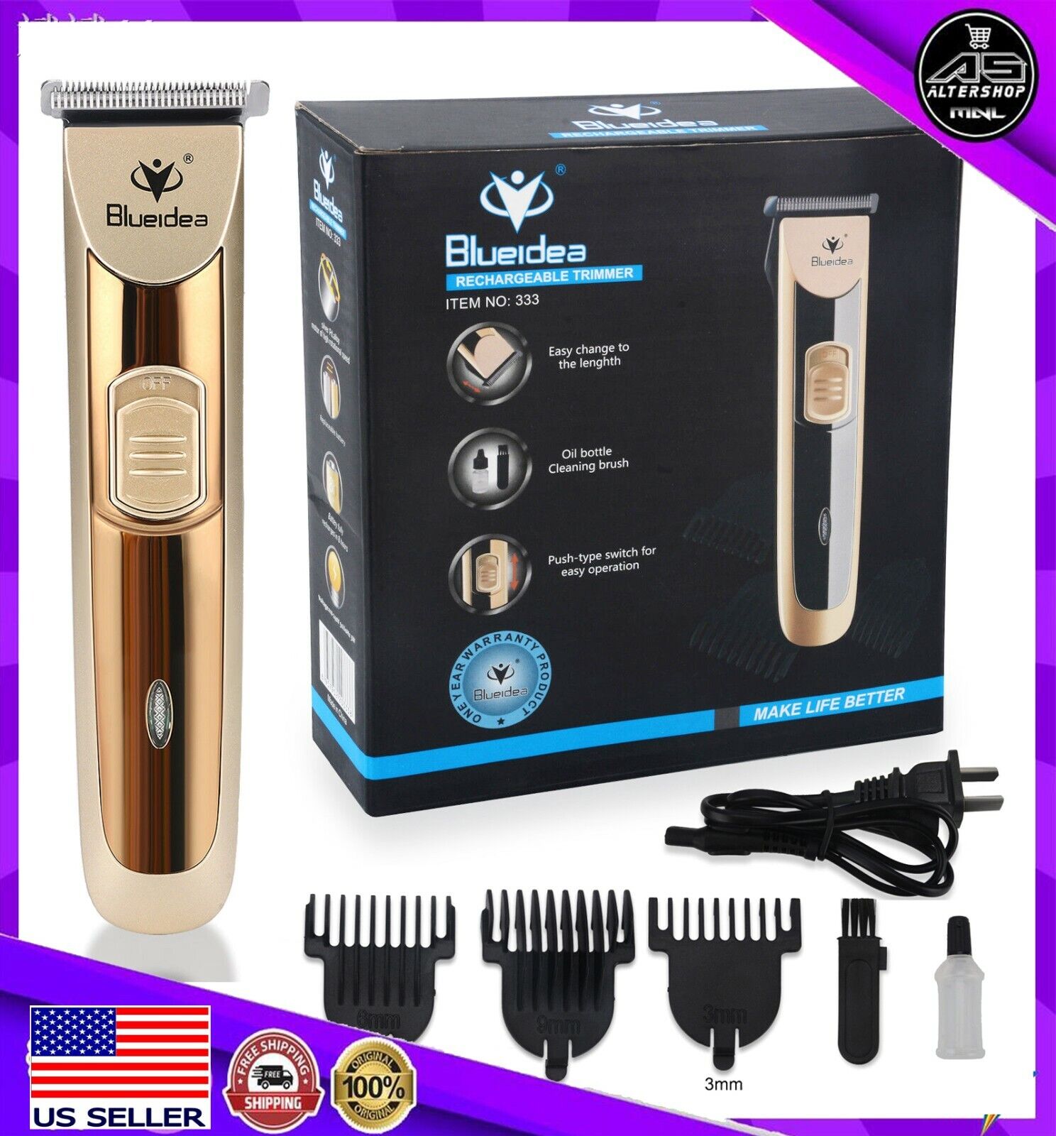 Professional Rechargeable Electric Men Hair Clippers Trimmer Barber