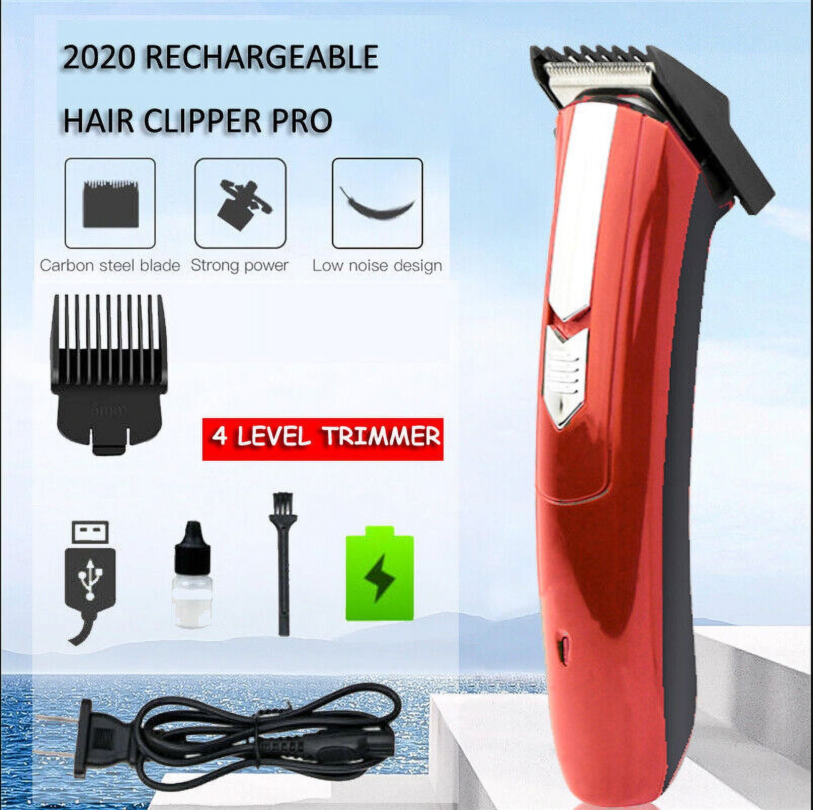 Professional Rechargeable Electric Men Hair Clippers Trimmer Barber