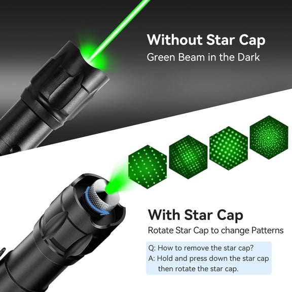 [Professional] Rechargeable Green Laser Pointer High Power Green Beam Laser Light Long Distance Range for TV/LED/LCD Screens Tactical Flashlights Presentation Office/Outdoors/Astronomic [002]