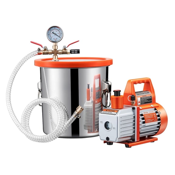 Professional Resin Degassing Chamber Kit: 3.5CFM Pump & 3Gal Stainless Steel Pot for Bubble Removal