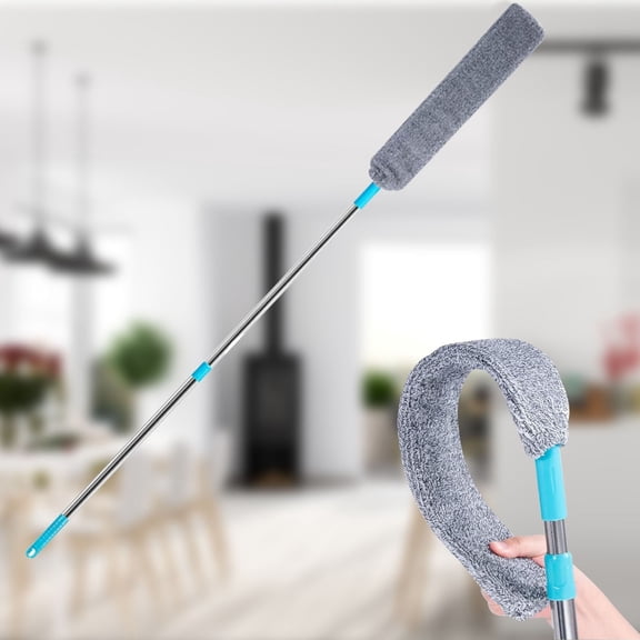 Professional Retractable Gap Dust Cleaner,Under Appliance Cleaning Tool,Dust Brush with Extension Pole (36 to 49 inches),Extendable Long Handle Duster for Cleaning Under Refrigerator,Grey