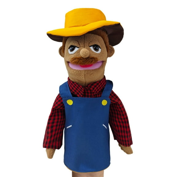 Professional Role Play Hand Puppet, Farmer Puppet Stuffed Doll, Can be Used for Cosplay Parent-Child Game