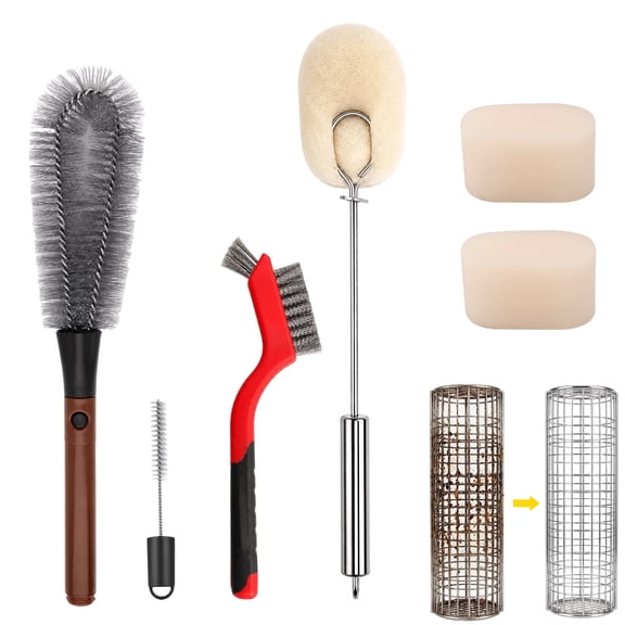 Lafati BBQ Grill Brush, Grill Basket Cleaner Kit with Wire Bristles and Nylon Brush, Gifts for Men