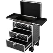 Professional Rolling Makeup Case, Hair Stylist Travel Case with Wheels, Travel Organizer Tool Box, for Barber Stores, Hairdressing Colleges, Homes