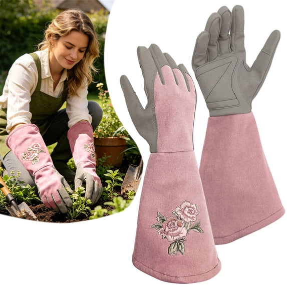 Rose Gardening Gloves L Size Pink Thorn Proof Long Protective Work Gloves for Men Women Garden Yard Farm Pruning Anti Scratch Durable Gloves