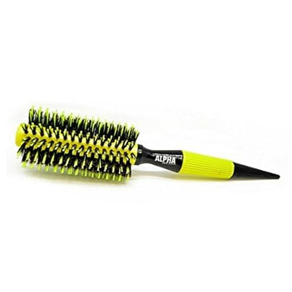 Professional Round Hair Brush Nylon And Boar Bristle 301 (yellow) Italian Design By Alpha New York