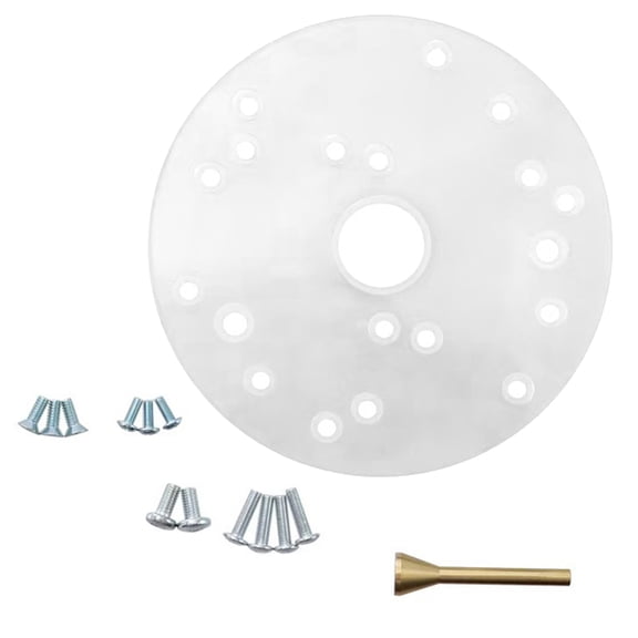 Transparent Milling Machine Router Base Featuring Centering Pin Standardized Mounting Hole For Woodworking Tool