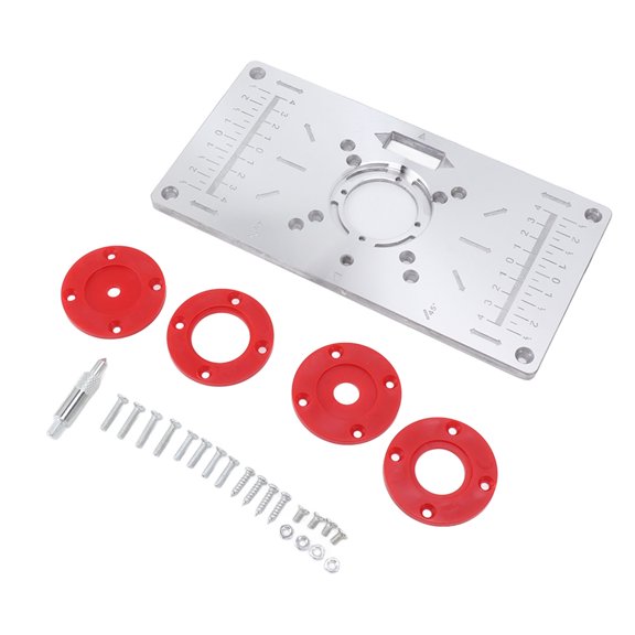 Professional Router Table Insert Plate, 9.3x4.7 inch Aluminum Alloy Router Plate for Wood Trimming and Milling
