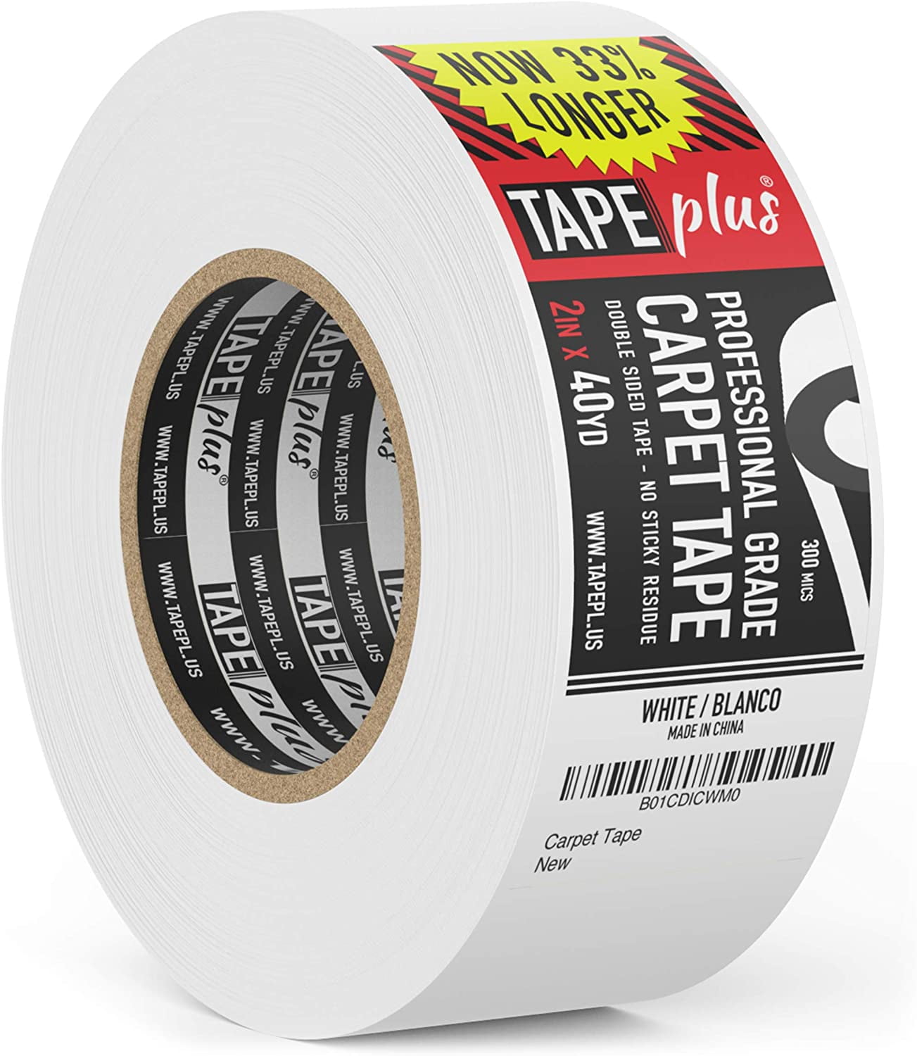 Professional Rug Tape - 2 Inch by 40 Yards (120 Feet! - 2X More!) - Double  Sided Non-Slip Carpet Tape - Premium White Finish - Perfect Gripper for