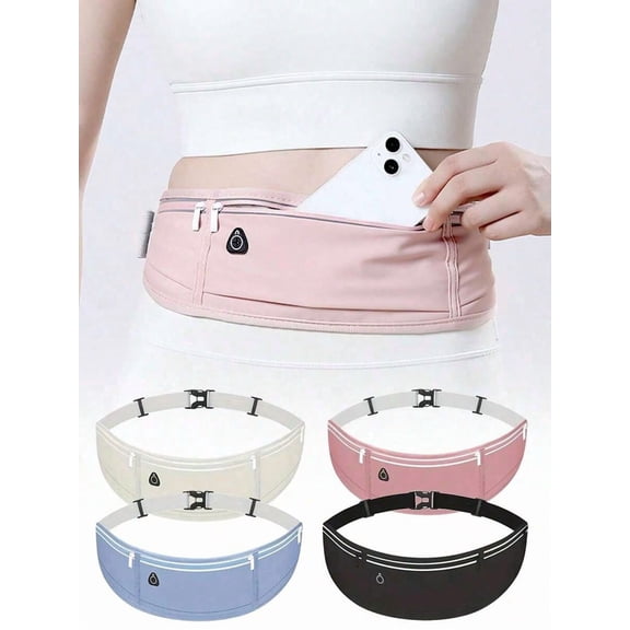 Professional Running Waist Bag, Sport Belt Pouch with Phone Case, Gym Sports Bag for Men and Women, Running Belt Waist Pack Black