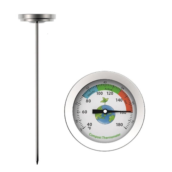 Professional Rustproof 200mm Garden Agriculture Compost Thermometers With Stainless Steel Probe For Accurate Readings