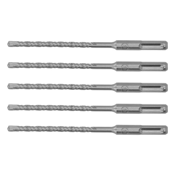 Professional SDS Hammer Drill Bit Set 2 Flute Self Centering Carbide Tip Masonry Bits for Concrete Stone, 5 Pcs (6mm / 0.24 inches)
