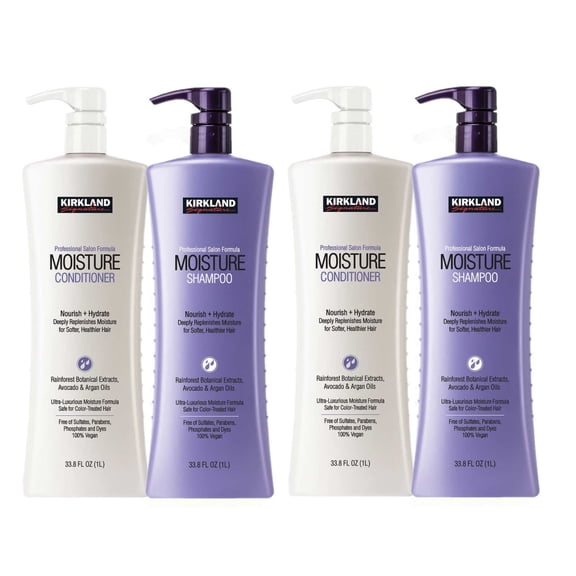 Professional Salon Formula Moisture 2 Shampoo & 2 Conditioner Set (33.8 Oz Each)