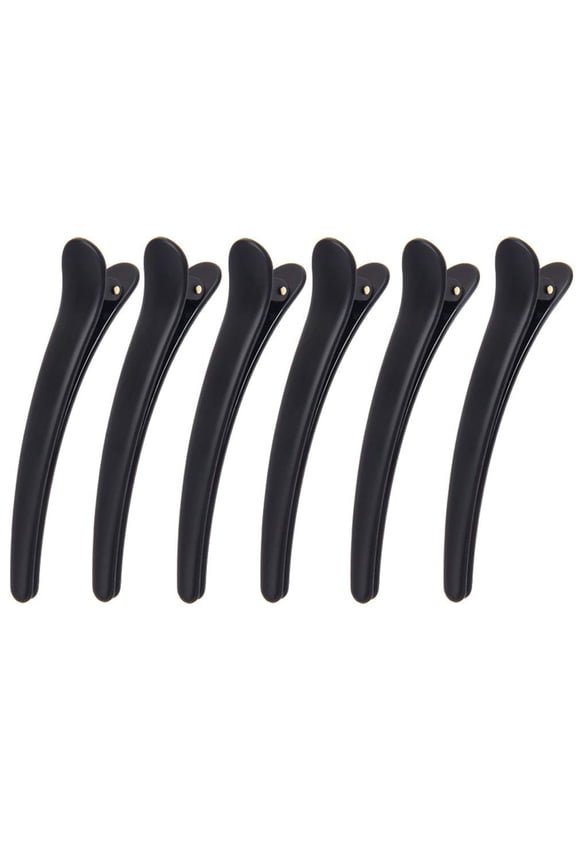 Professional Salon Hair Styling Sectioning Clips, 12 Pcs Matt Black Duckbill Clips (Large)