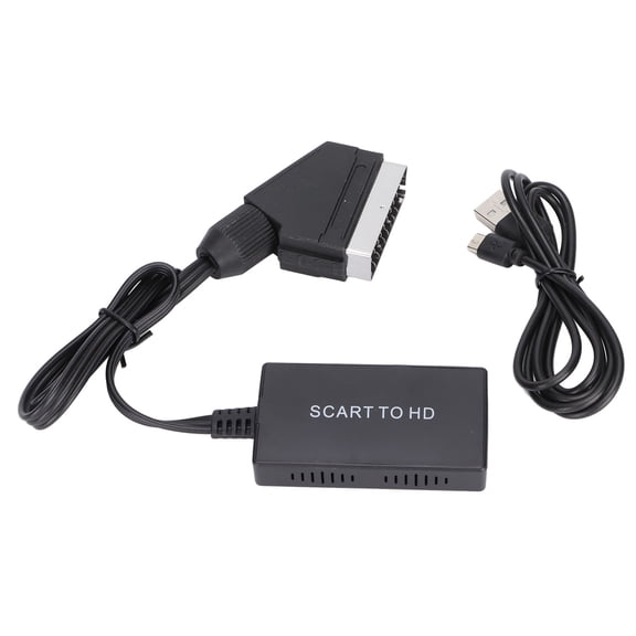 Professional Scart to HD Multimedia Interface Converter Audio Video Adapter with Power Cord for DVD Set Top Box, 1080P/720P Supported, 10 Inches / 25.4 cm Length