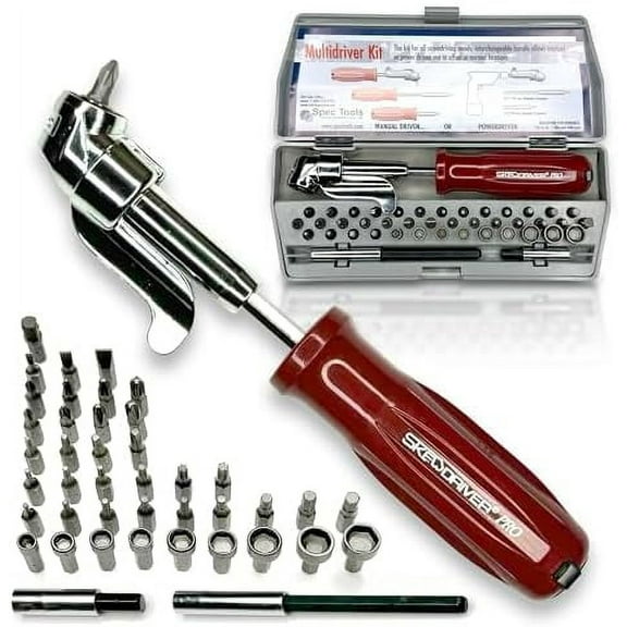 Professional Screwdriver Kit. 300 Tools in 1. Offset Right Angle Attachment For Low Profile Areas. Storage Case With 40 Bits. The Most Versatile Tool Set For Home Repair & Auto Mechanics.