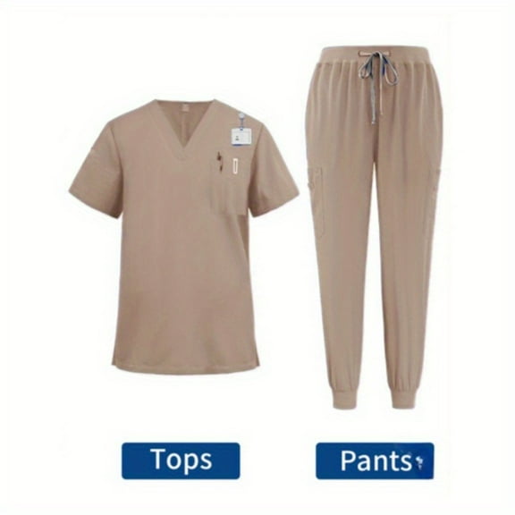 Professional Scrub Set for Male and Female Doctors and Nurses, Protective Clothing for Healthcare Workers