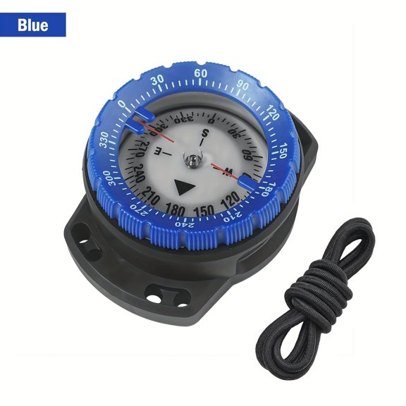 Professional Scuba Diving Compass, 50M Depth Waterproof Luminous Underwater Compass with Strong Magnetic Needle and Elastic Cord for Dive Navigation
