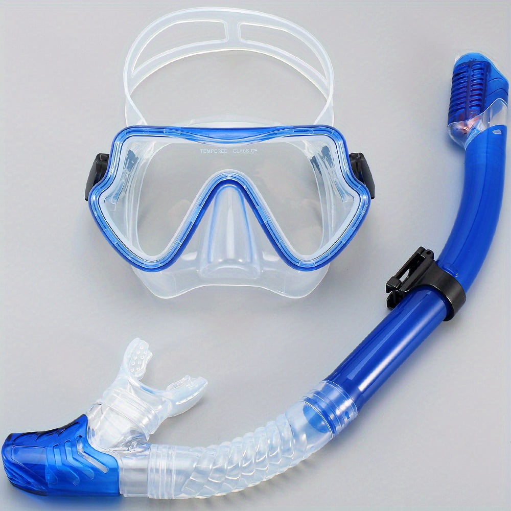 Professional Scuba Diving Snorkeling Masks Set, Adult's Silicone Anti-fog Large Frame Diving Goggles Glasses Swimming Pool Equipment