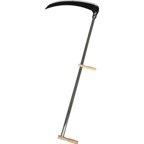 Professional Scythe with Sharpening Stone - 57.1" Heavy-Duty Steel Blade & Wood Handle for Efficient Grass Cutting, Weed Trimming, Lawn Care, Yard Maintenance$$Garden & Patio