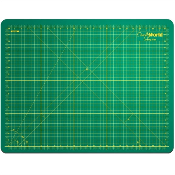 Professional Self Healing Cutting Mat; Green 18x24 Inches Tear Resistant 3mm Thick - Non-Slip Double Sided Heavy Duty Rotary Mat with Clear Accurate Measurements and Angles Suitable for Ar