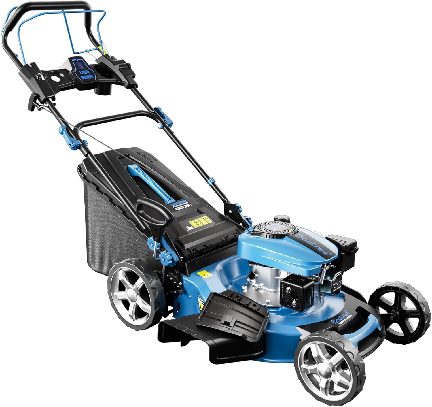Professional Self-Propelled Gas Lawnmower, 21-Inch Cutting Deck, 201cc 4-Cycle Engine, 7 Levels Adjustable Cutting Height, 3-in-1 Functions (Bagging, Mulching and Side Discharge)