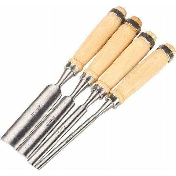 Professional Semicircle Wood Carving Set, Initial Forged Edge Carbon Steel Gouges with Polished Solid Wood Handle for DIY Woodworking, Carpentry Tools Ideal for Softwood Hardwood