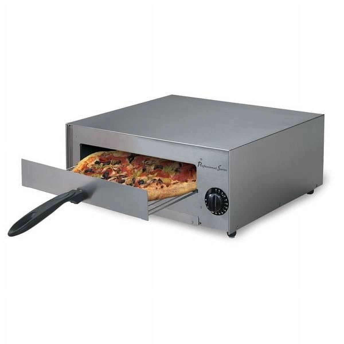 【Per-order】Qstoves 16-inch Auto-Rotating Pizza Oven with Water Proof Cover (with Rotating Motor) GAS Auto-Rotating / Silver