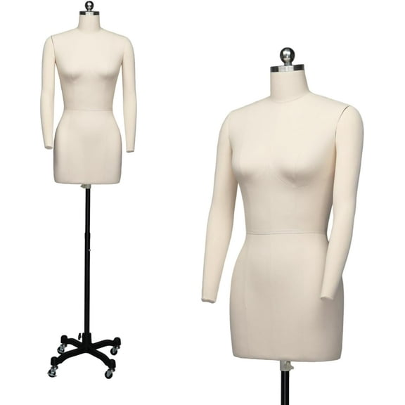 Professional  Sewing Mannequin, Female Dress Form for Display and Tailor Design, Height Adjustable Torso with Stable Metal Base