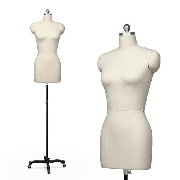 Professional Sewing Mannequin, Female Dress Form for Display and Tailor Design, Height Adjustable Torso with Stable Metal Base