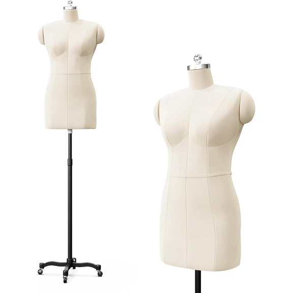 Professional Sewing Mannequin, Female Dress Form for Display and Tailor Design, Height Adjustable Torso with Stable Metal Base