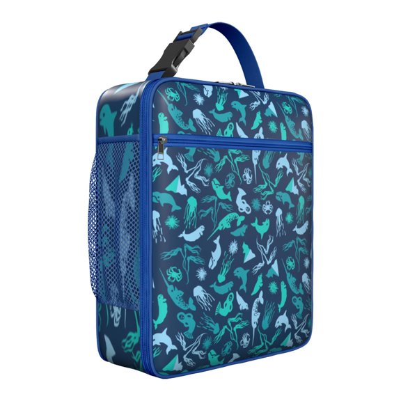 Professional Shark Insulated Lunch Bag - Ocean Series Reusable Leakproof Box for Adults & Teenagers, Compact Cooler Tote with Pockets, Perfect for Office or School