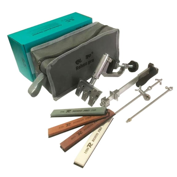Professional Sharpener with 4 Whetstones Fixed Angle Stainless Steel 360 Rotation Flip Design Sharpener