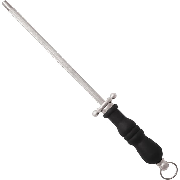 Professional Sharpening with 8 Inch Knife Sharpening Steel - Carbon Steel, -Chrome Plating, Polypropylene Handle, Hanging Ring