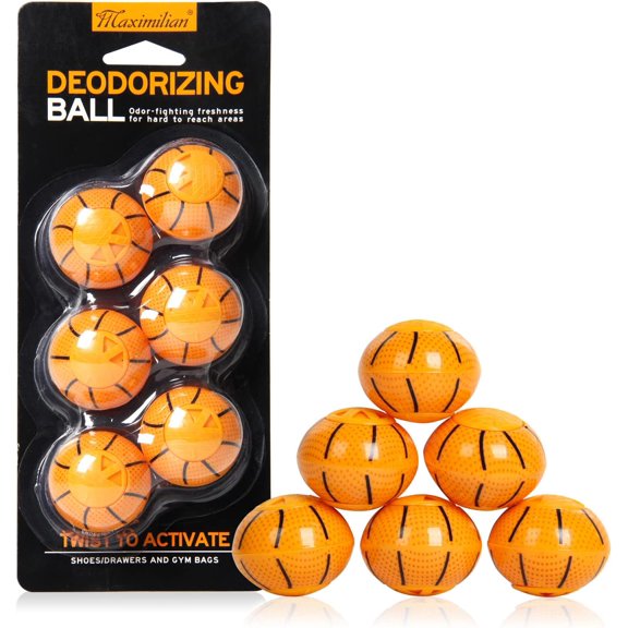 Professional Shoe Deodorizer Balls 6pcs Orange Shoe eners Balls Foot Odor Eliminator Odor-Fighting ener for Neutralizing Odor and Reing Sneaker,Wardrobe,Bags