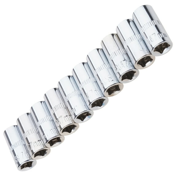 Precise Engineered Professional Short Socket Set Wrench Accessory 6 Point Metric 4mm to 14mm Automotive Maintenance Tool