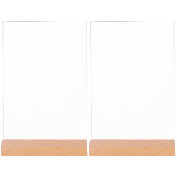 FENGGUIQU Clear Acrylic Sign Holders for Store Menus and Advertisements, 2-Pack Display Stands