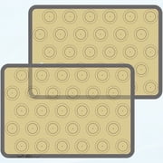 Professional Silicone Macaron Baking Mat - Set of 2, Non-Stick Cookie Liner (BPA Free / Reusable), Perfect Cooking Utensils for Macarons, Pastry Making (Grey)