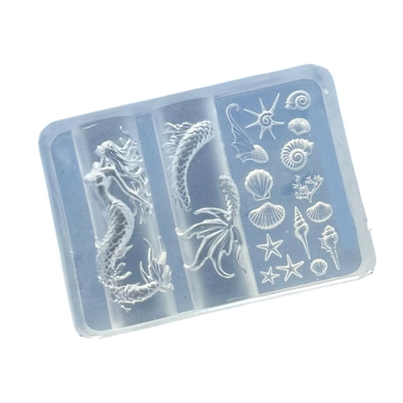 Professional Silicone Nails Stamp Mould With Underwater Theme Pattern Release for Crafting Accessories