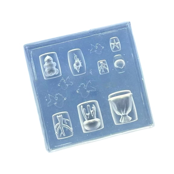 Professional Silicone Nails Stamp Mould With Underwater Theme Pattern Release for Crafting Accessories