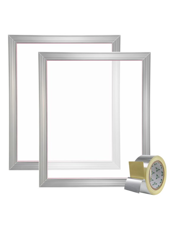 Professional Silk Screen Printing Kit: 2 Aluminum Frames (20x24 Inch), 160 Mesh Screens, High-Tension Nylon&Sealing Tape for DIY T-Shirt Printing