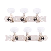 Professional Silver Classical Guitar String Tuning Peg Tuners Machine Heads Replacement Set - 4.8 inches / 12.2 cm Standard Size Acoustic Replacement Parts