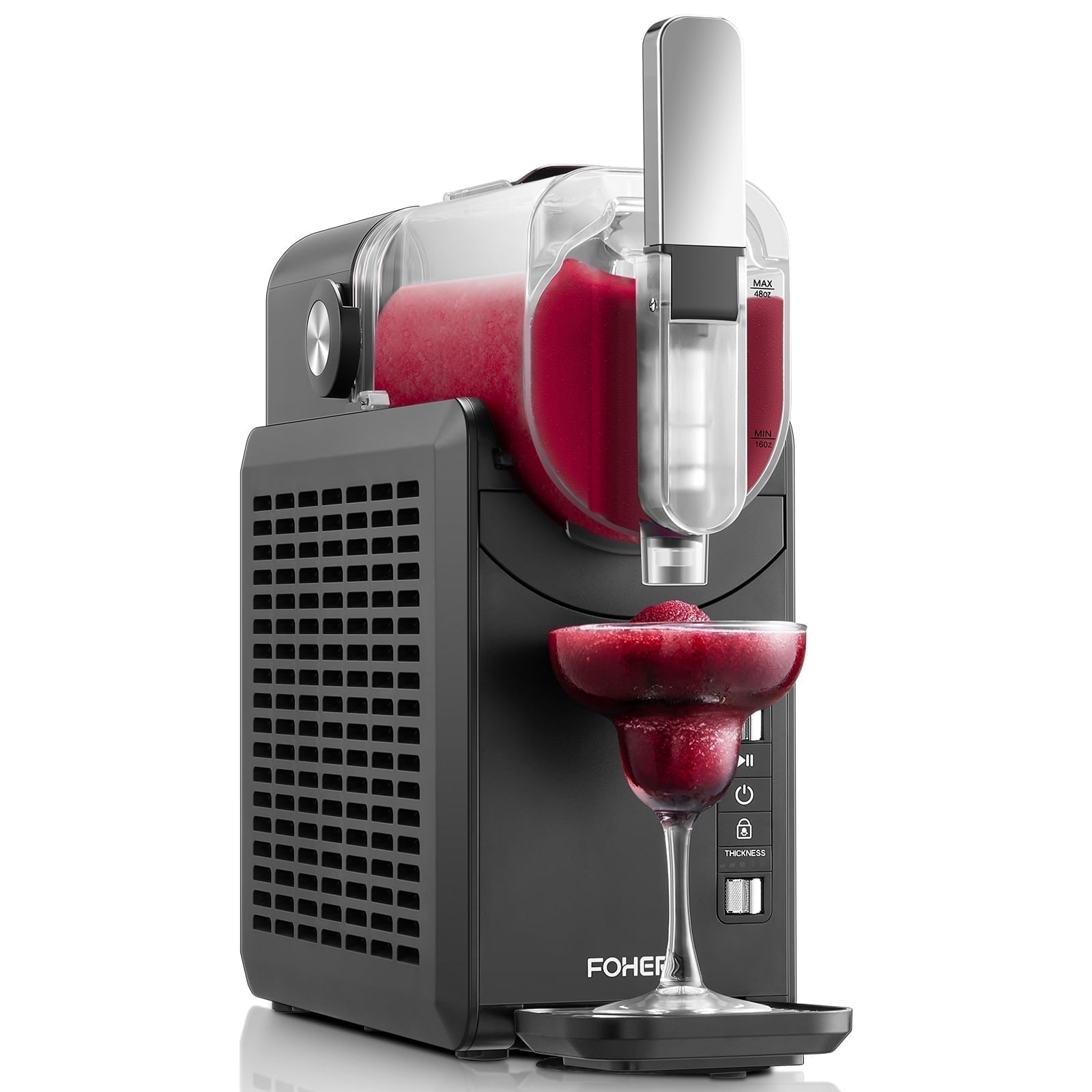 5-in-1 Slushie Machine, No Ice Needed, 15 Min Slushy Machine for Home with Self-Cleaning, Professional Frozen Drink Maker, 5 Preset Programs, Frozen Margaritas, Frapps, Milkshakes, and More, FOHERE